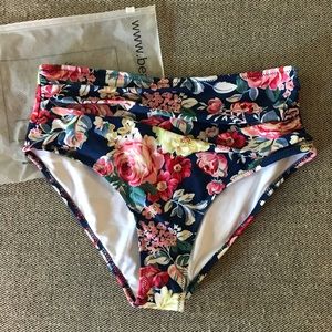 Floral beachsissi highwaisted bikini bottom